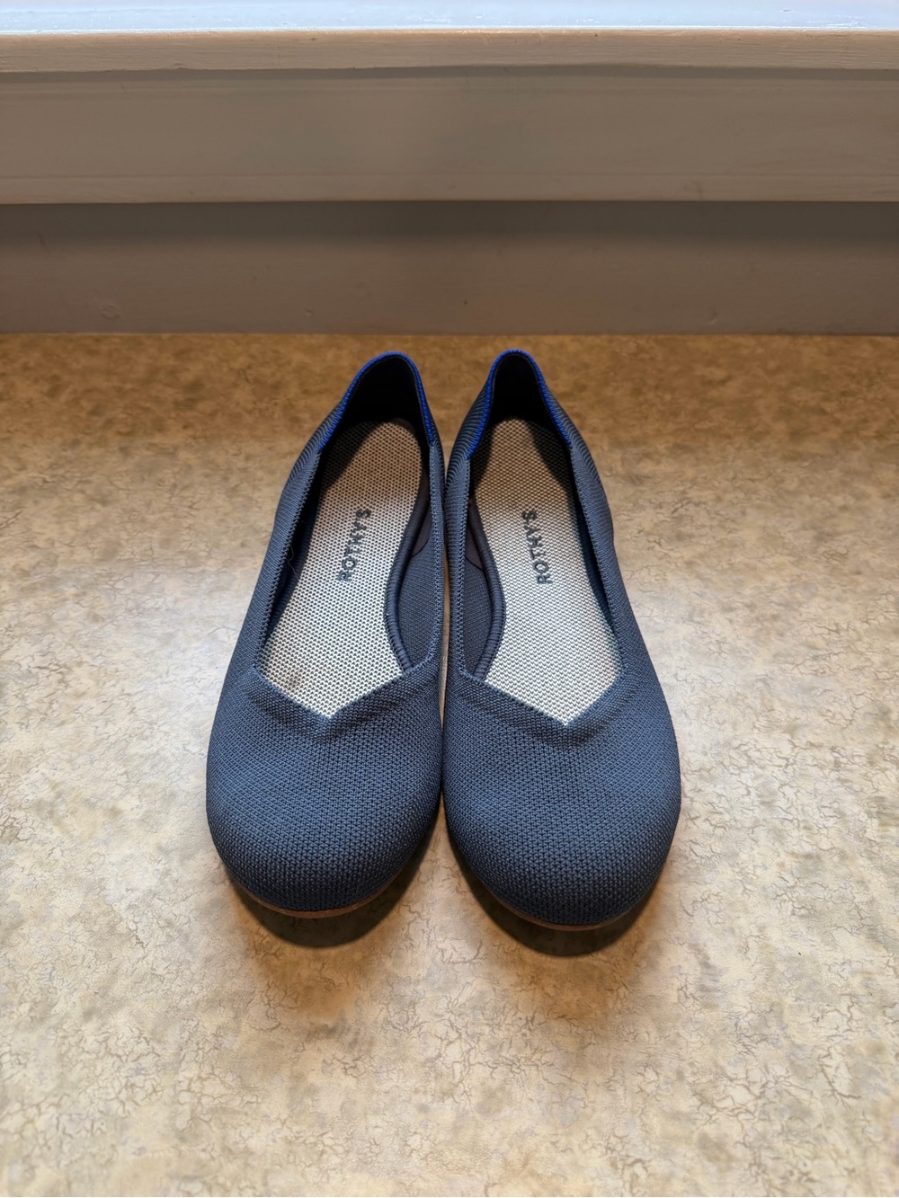 Rothy's Navy Knit Slip-On Ballet Flats